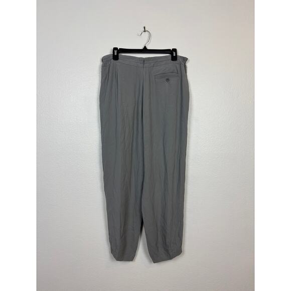 Eileen Fisher Grey Silk Draw String Straight Leg Comfortable Pants Large - Picture 3 of 9